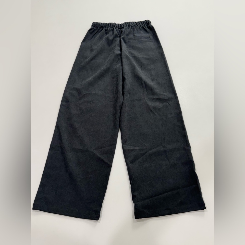 ZARA Charcoal Pull-On Casual Pants Relaxed Straight Leg Elastic Waist XS - Picture 3 of 15